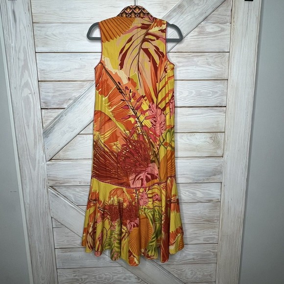 Anthropologie Blank London Hadley Button-Front Maxi Dress Yellow Floral - Picture 7 of 11